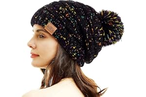 REDESS Women Winter Pom Pom Beanie Hat with Warm Fleece Lined
