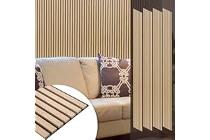 Yuzzy Wood Panels for Wall and Ceiling - 108 x 11 Inch Wood Slat Acoustic Panels 4 PCS - Modern Sound Absorbing Wall Panels for Interior Wall Decor for Home, Office, Studio - Rustic Oak