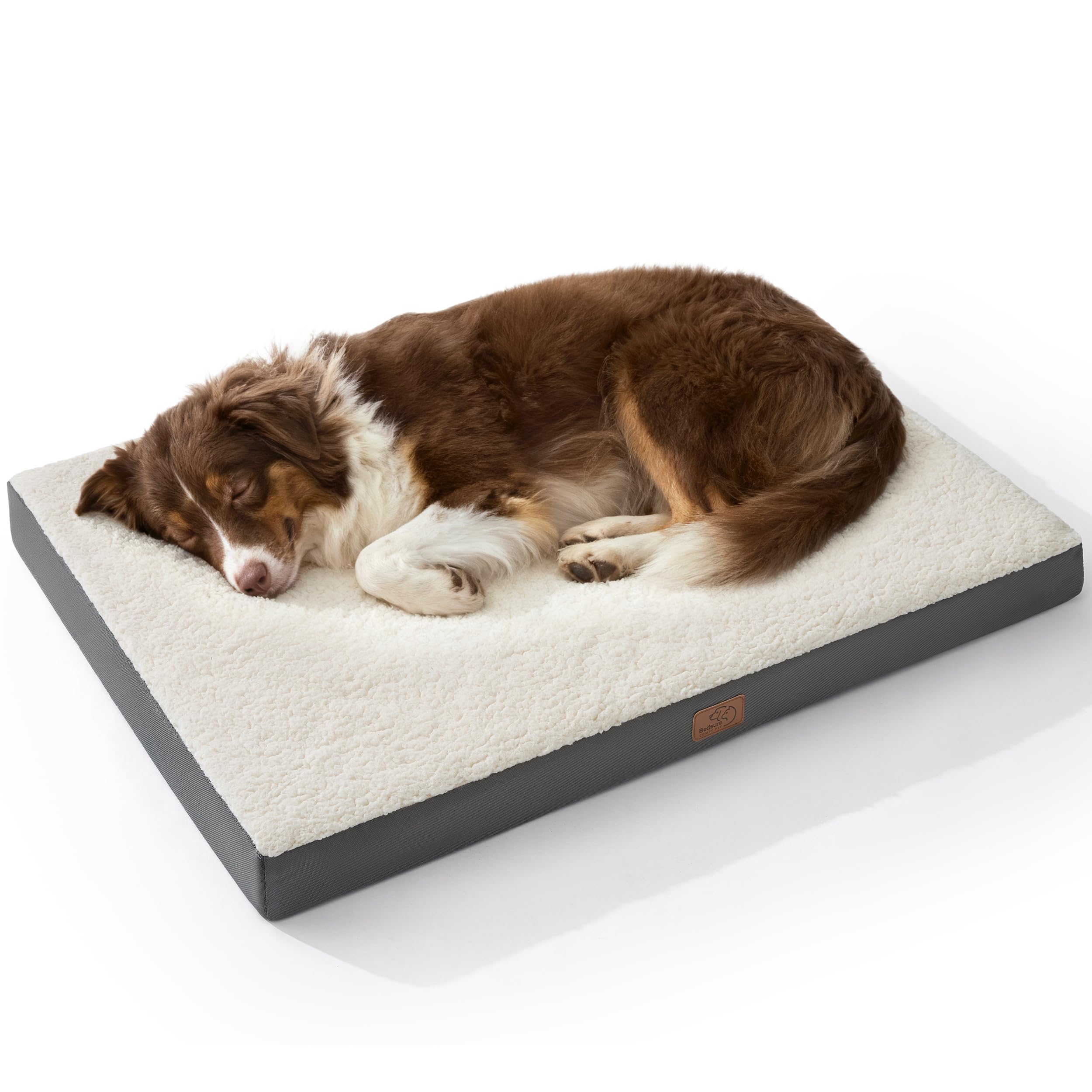 Photo 1 of Bedsure Dog Beds Large Sized Dog - Orthopedic Flat Pet Beds with Removable Washable Cover, Egg Crate Foam Puppy Mat, Suitable for Pet Up to 65 lbs