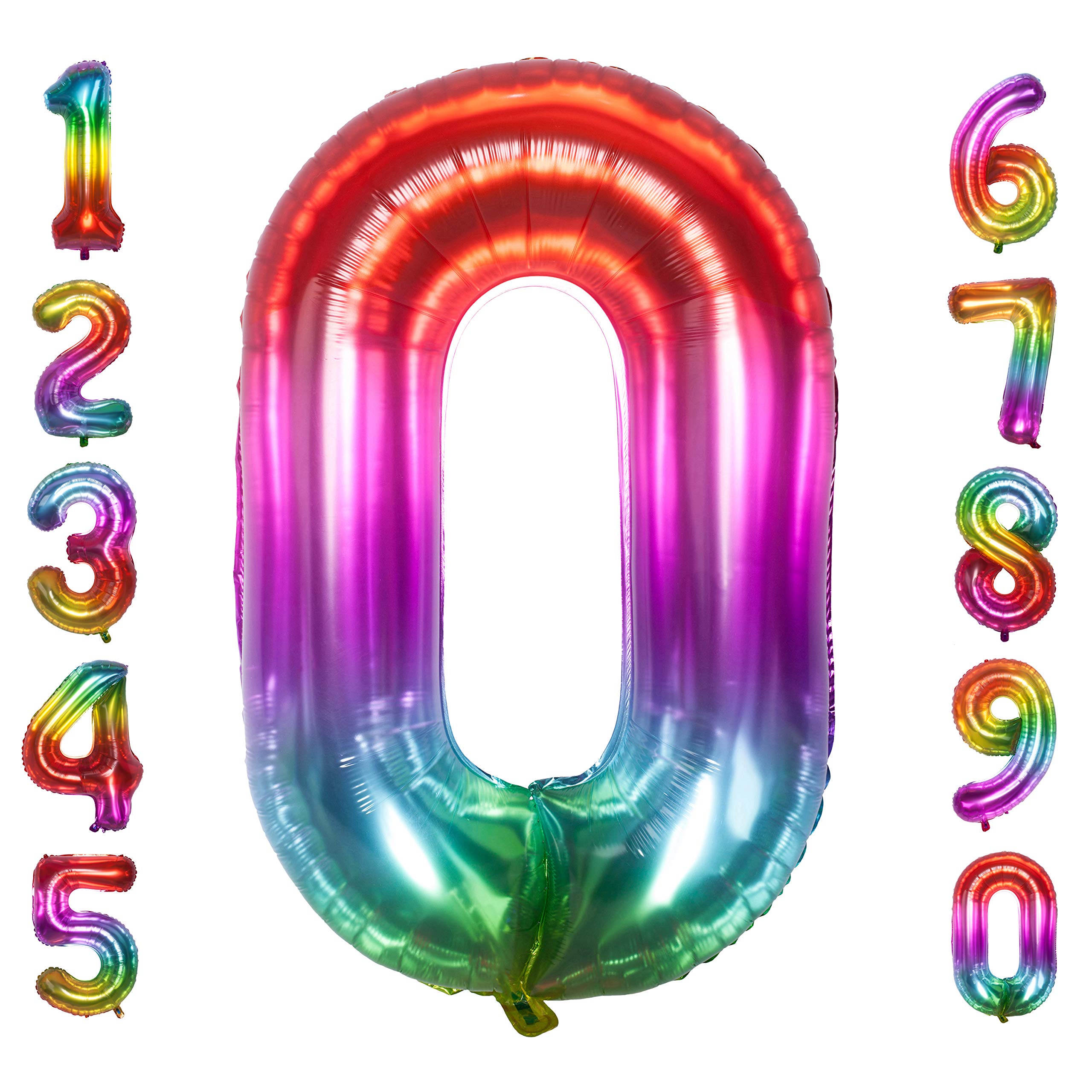 40 Inch Jelly Large Number Balloons Mylar Foil Big Number 0 Giant Helium Balloon Birthday Party Decoration