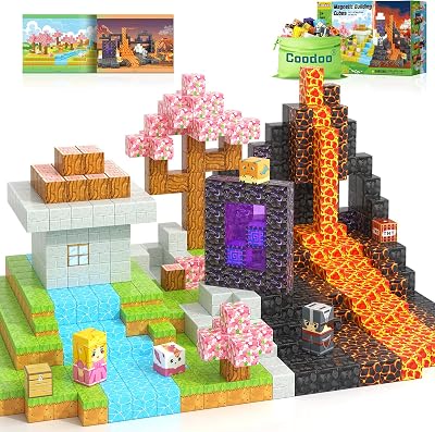 Coodoo Magnetic Blocks 84 PCS Build Mine Portal Set STEM Toddler Toy
