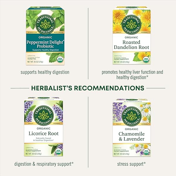 TRADITIONAL MEDICINALS ORGANIC, SMOOTH MOVE TEA, ORIGINAL WITH SENNA – HELPS RELIEVE CONSTIPATION OVERNIGHT – KOSHER, NON-GMO, CAFFEINE-FREE – 32 TEA BAGS