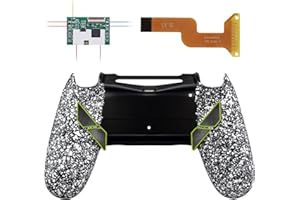 eXtremeRate Textured White Dawn Programable Remap Kit for PS4 Controller with Upgrade Board & Redesigned Back Shell & 4 Back Buttons - Compatible with JDM-040/050/055 - Controller NOT Included