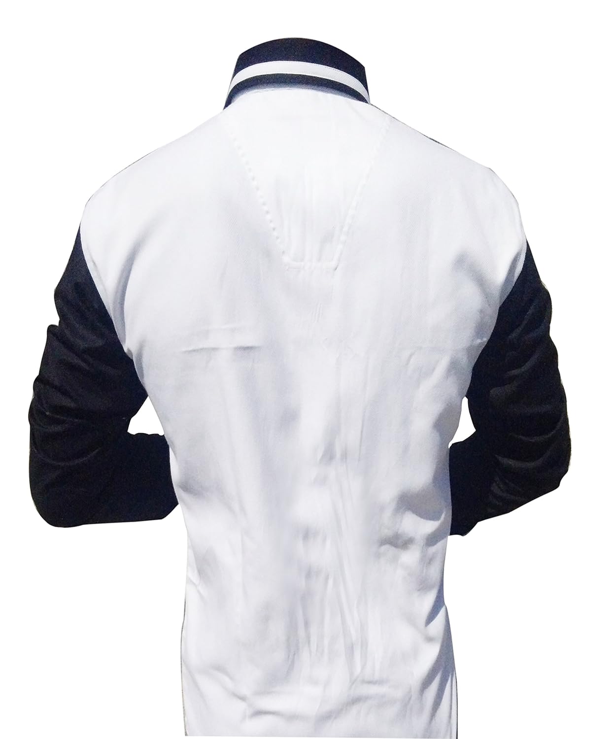 s.n. men's cotton shirt (white black)