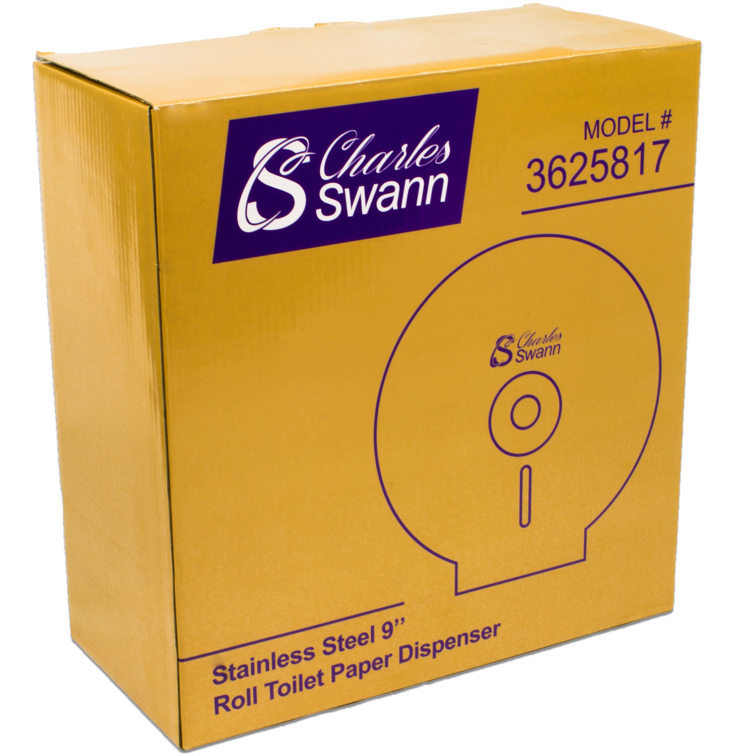 Charles Swann 9" Commercial Stainless Steel Toilet Paper Dispenser with