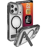 ZAGG Santa Cruz Snap Case with Kickstand for iPhone 17 Pro - Jet Black, Drop Protection (13ft/4m), MagSafe Charging Compatible, ClearGuard Anti-Yellowing Technology, Scratch Resistant Phone Case