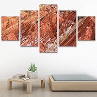 SIGNWIN 5 Panel Canvas Wall Art Modern Art Expressive Landscape Modern Mountain Top Multicolor Photography for Home Decorations Ready to Hang - 60