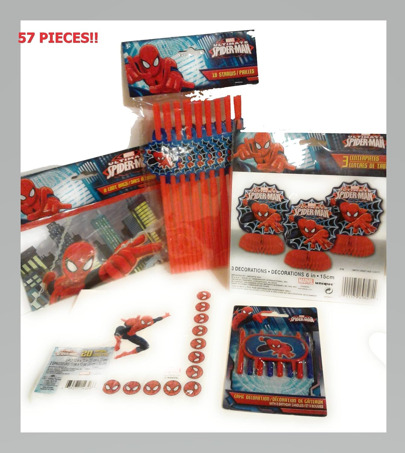 Marvel's Amazing Spiderman Epic Party Supply & Decorations Kit Includes Spider