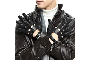 ZLUXURQ Mens Touchscreen Professional Leather Driving Gloves Unlined -Soft and Thin Italian Lambskin