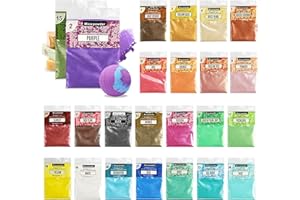 NOSTOSON Mica Powder Pigments: 24 Premium Pearlescent Colors Set for Epoxy Resin, Soap Making, Nail Polish, Lip Gloss, Body Butter, Slime Colorant & Candle Making