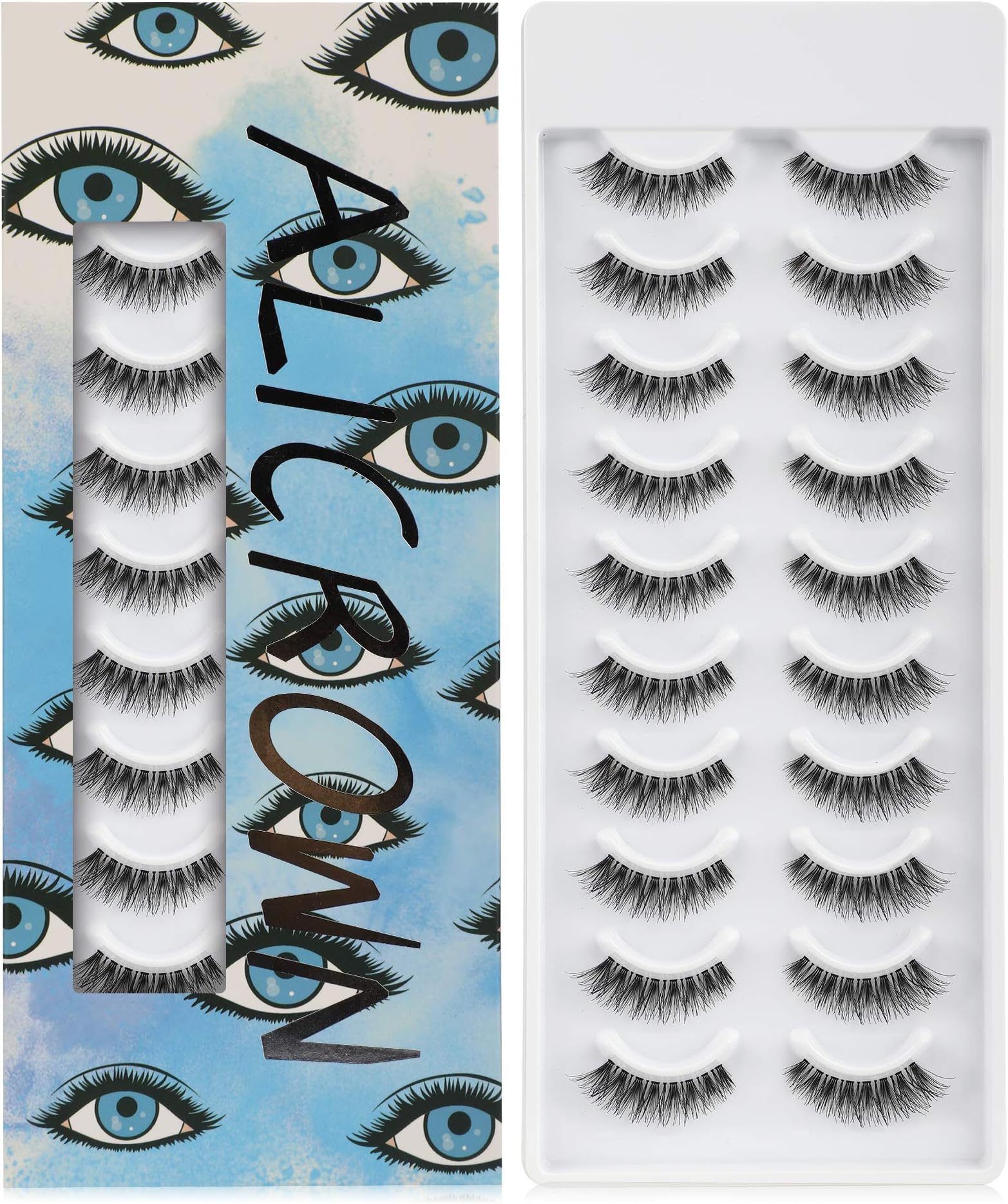 ALICROWN False Eyelashes Natural Lashes 10 Pairs