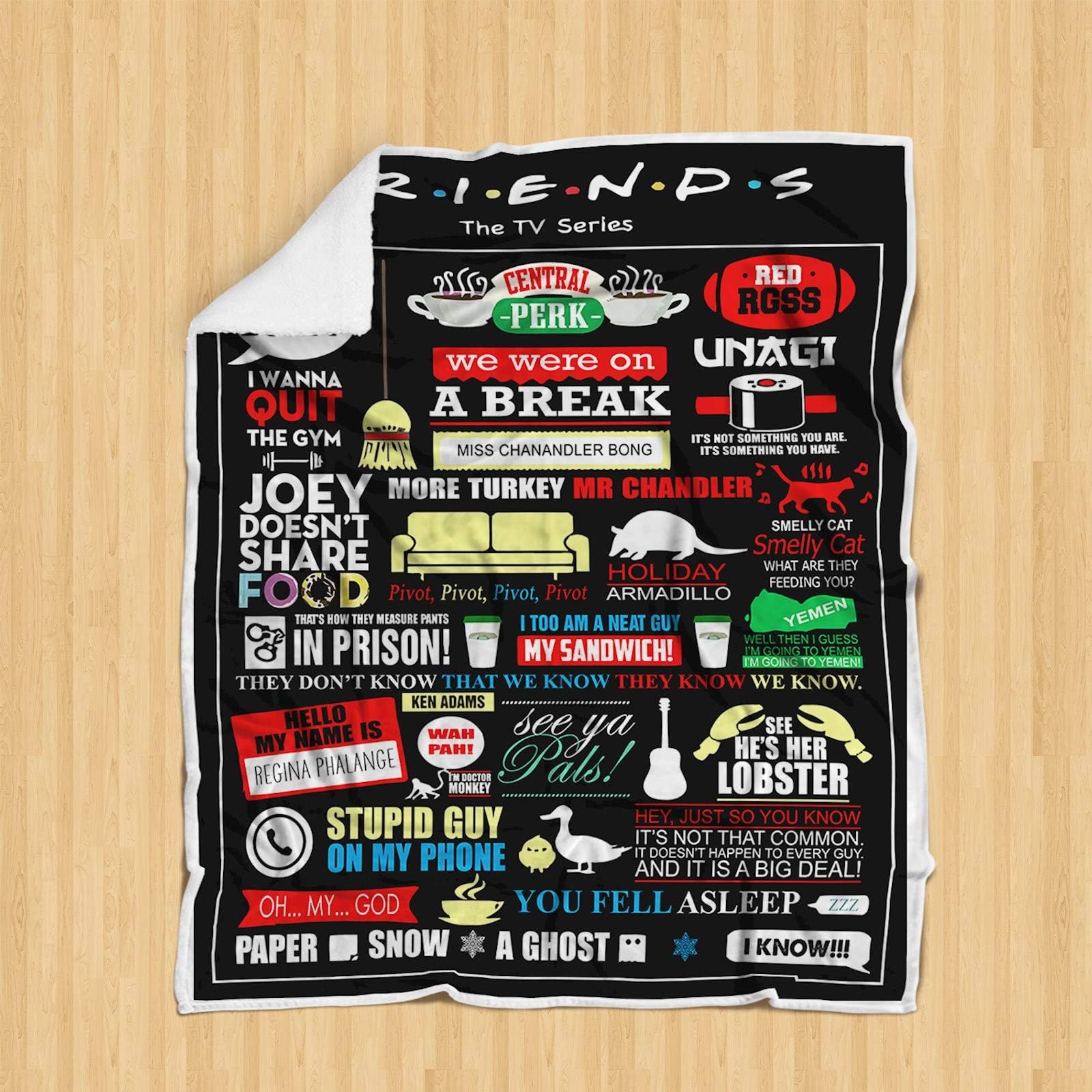 GEEMBI Friends - Sofa Blanket Funny Show P214 PD, Adult Sherpa Fleece Throw Blankets Bedding Blanket Reversible -Decorative Blanketed - Artwork Sherpa Blanket - Best Gift 2019