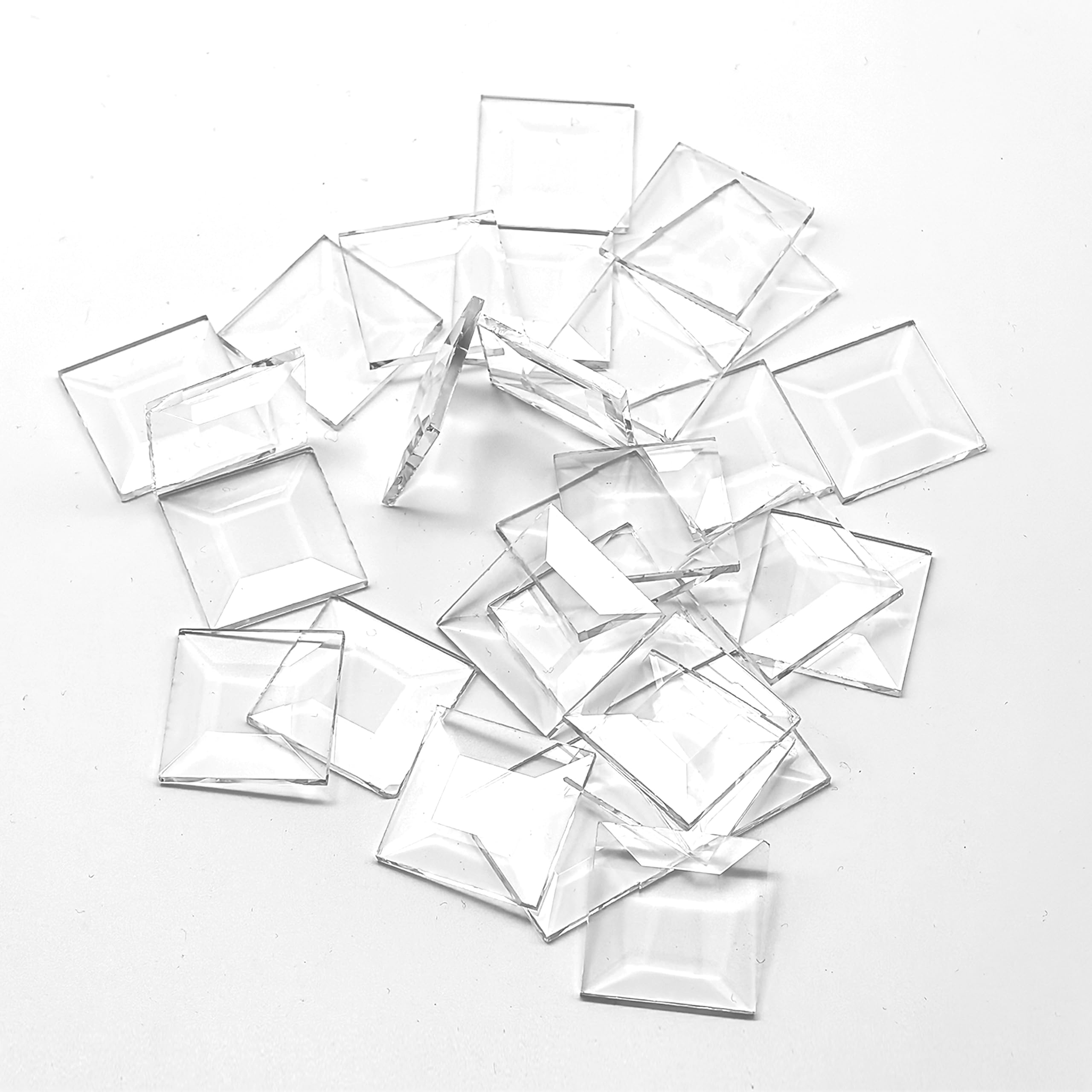 Photo 1 of 1.5 x 1.5 Inches Beveled Glass Squares (30 Pieces) for Stained Glass Art & Design