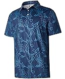zeetoo Men's Polo Shirts Hawaiian Golf Polos Shirts