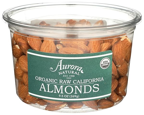 AURORA PRODUCTS ORGANIC ALMONDS, RAW, 9.5 OZ