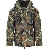 German Army Flecktarn Jacket Miltec Waterproof Parka with Lining Camo Men's military uniform