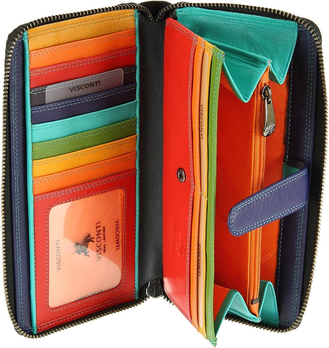 Visconti Ladies XL Multi Compartment RFID Blocking Soft Leather Purse - SP33 (Black)
