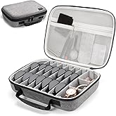 NIFUYOP Travel Sunglass Organizer Case, Eyeglasses Organizer Storage with Adjustable Slots Up to 8 Pairs, Trendy Sunglasses Holder Box Multiple Pairs Polarized Sunglasses for Men Women