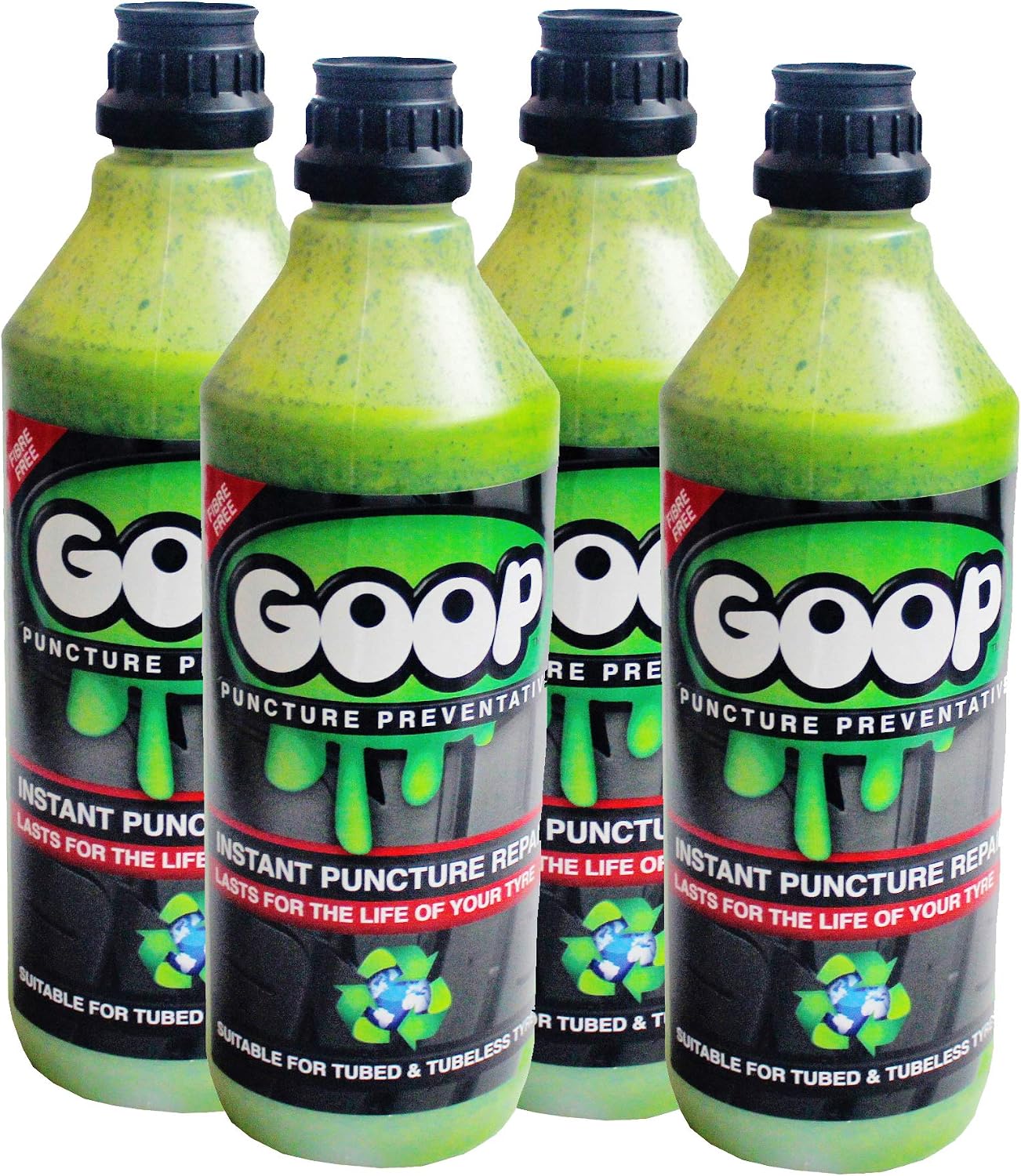 GOOP tyre sealant * 4 X 1 Litre Bottles * Made in UK