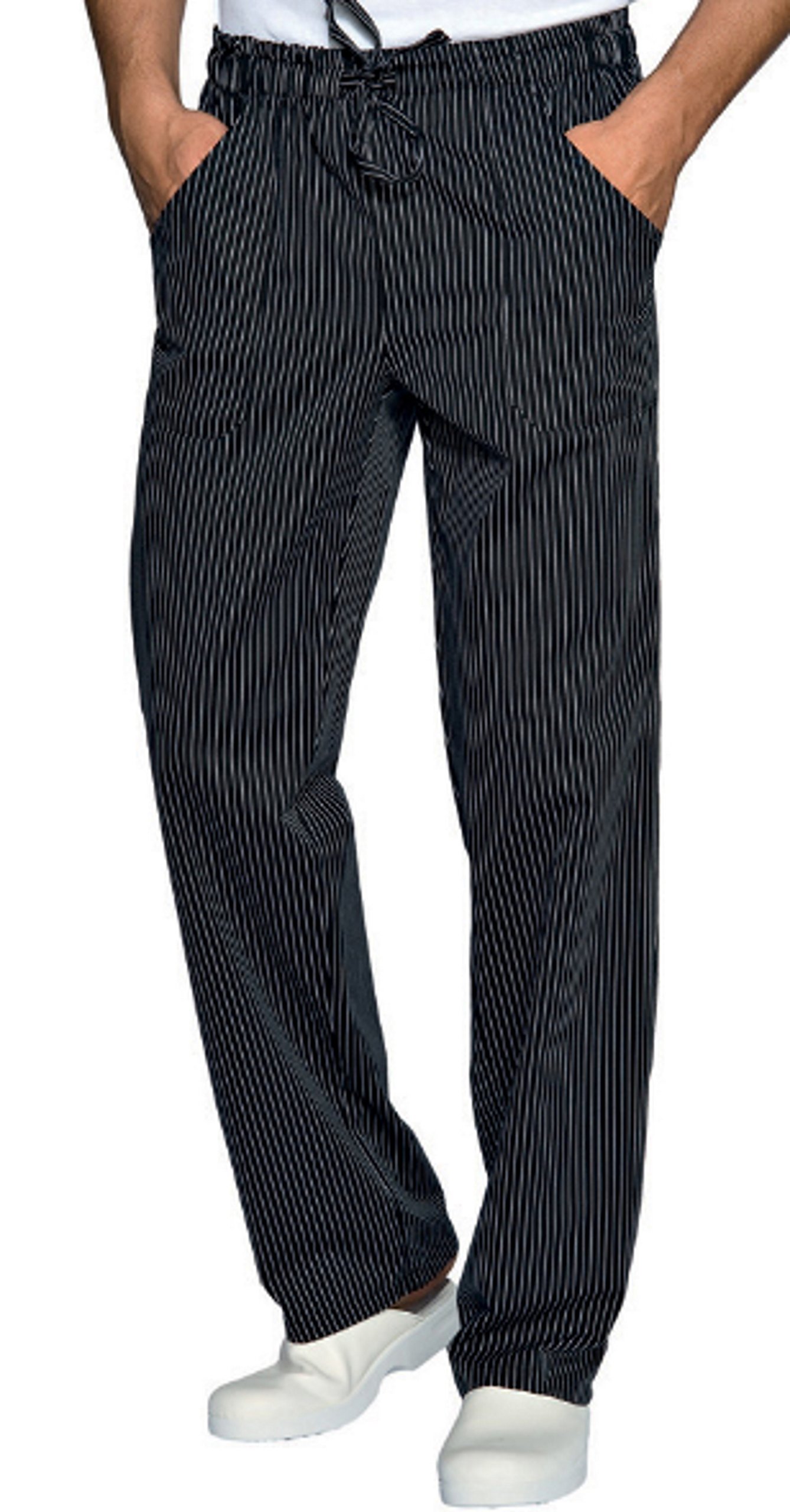 Vienna 044651A 3XL Kitchen Cooking Trousers with Black Stripes