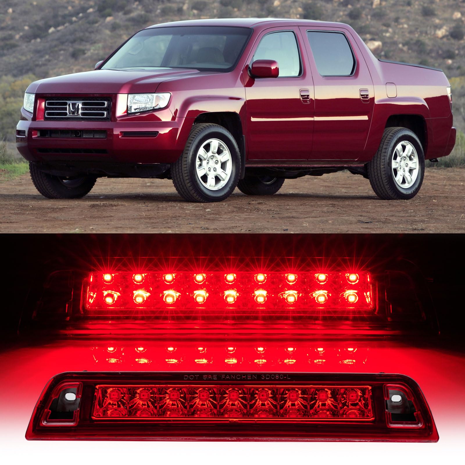Cxdar Third 3rd Brake Light LED for 2006-2014 Honda