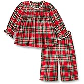 Amazon Essentials x Sofia Grainge Toddler and Baby Girls' Long Sleeve Flannel Set