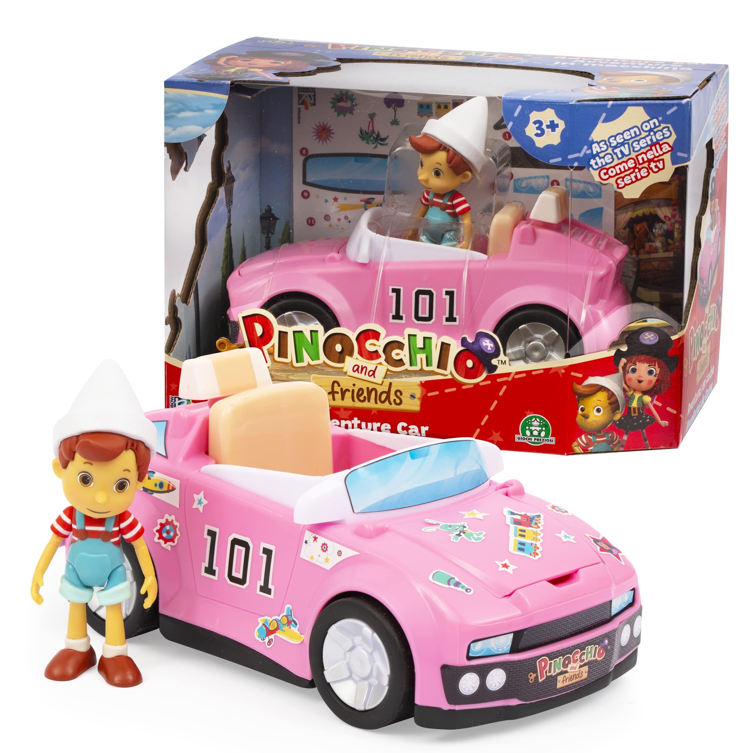 Pinocchio and Friends Adventure Car with Pinocchio Action Figure, Vehicle And Figure Playset