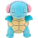 Pokemon Squirtle Plush with Pink Ear Muffs - 8-Inch Holiday Squirtle Plush with Unique Accessory