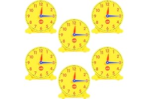 edxeducation Student Clocks | Set of 6 | Clocks for Kids Learning to Tell Time | Analog-Style with Movable Hands | Teach Children Minute and Hour Relationships