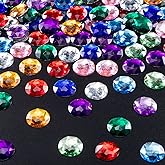 150 PCS HINZIC 25MM Flat Back Round Acrylic Rhinestones Colorful Plastic Glitter Gems Large Diamonds for Jewelry Making Wedding Cosplay Embelishments Craft Decoration