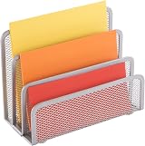 Osco Wire Mesh Letter Holder 3-Slot Desk Organiser Silver view 4