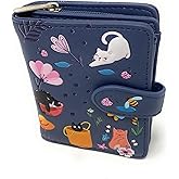 Shag Wear Cats in the Garden Small Wallet for Women and Teen Girls Vegan Faux Leather 4.5" Grey