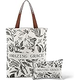 SilTriangle 2 Pcs Christian Tote Bag for Women Gift Canvas Bible Verse Tote Religious Teacher Church Scripture Faith Bags