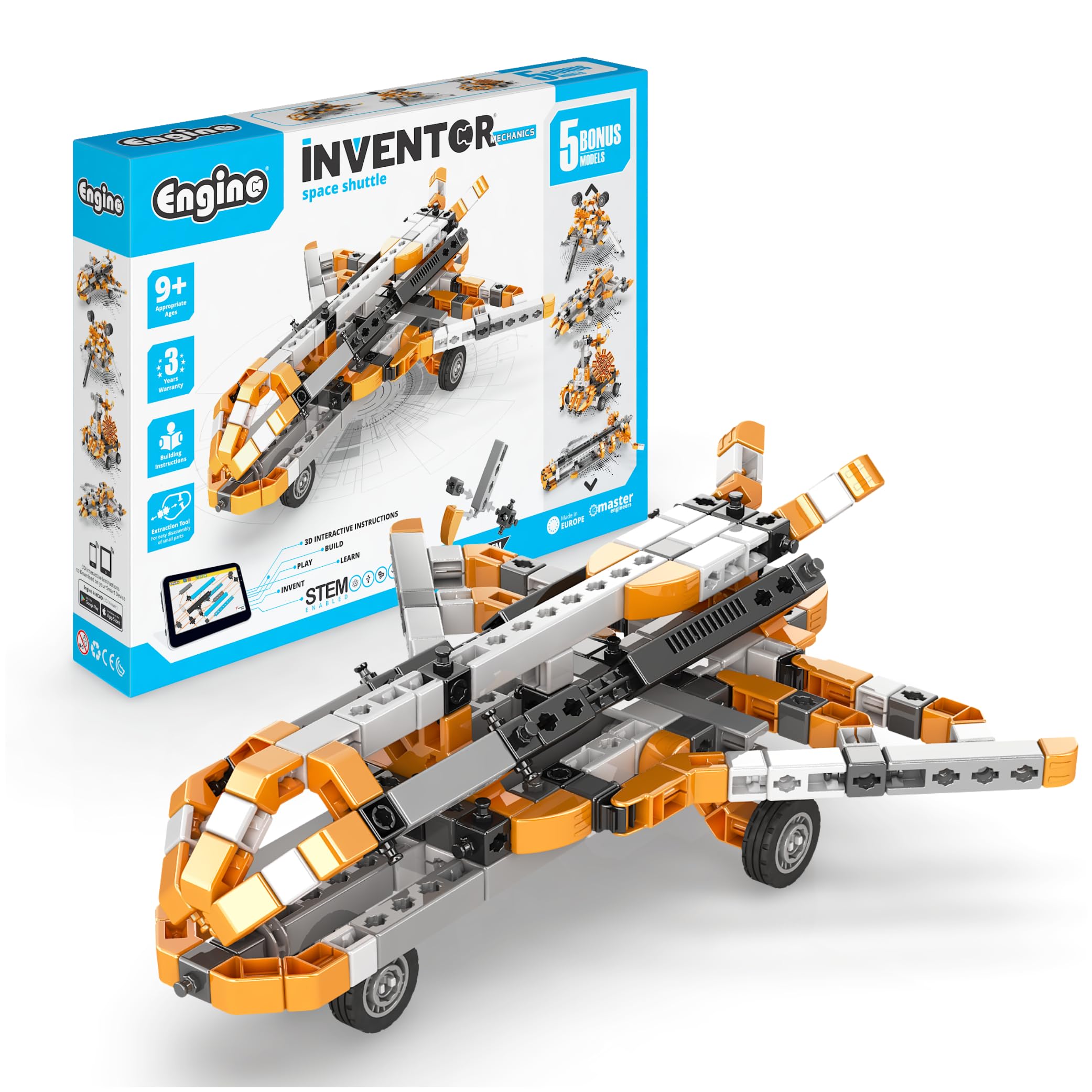 Engino- Inventor STEM Toys, Space Shuttle Building Kit, STEM Project for Kids 9+,Learning & Education Toys, Engineering Kit, Gifts for Boys & Girls (5 Models to Build)