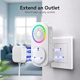 TECKNET Wireless Door Bell Self Powered, Plug Through, RGB Light, 60 Chimes view 2