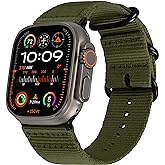 Hiking Trail Nylon Band | The Original Rugged Compatible with Apple Watch Band for Men & Women - Soft, Breathable, Woven Water-Resistant Nylon Mens iWatch Strap | Fits Ultra 49mm, All Series & Models 46mm 45mm 44mm (Army Green)