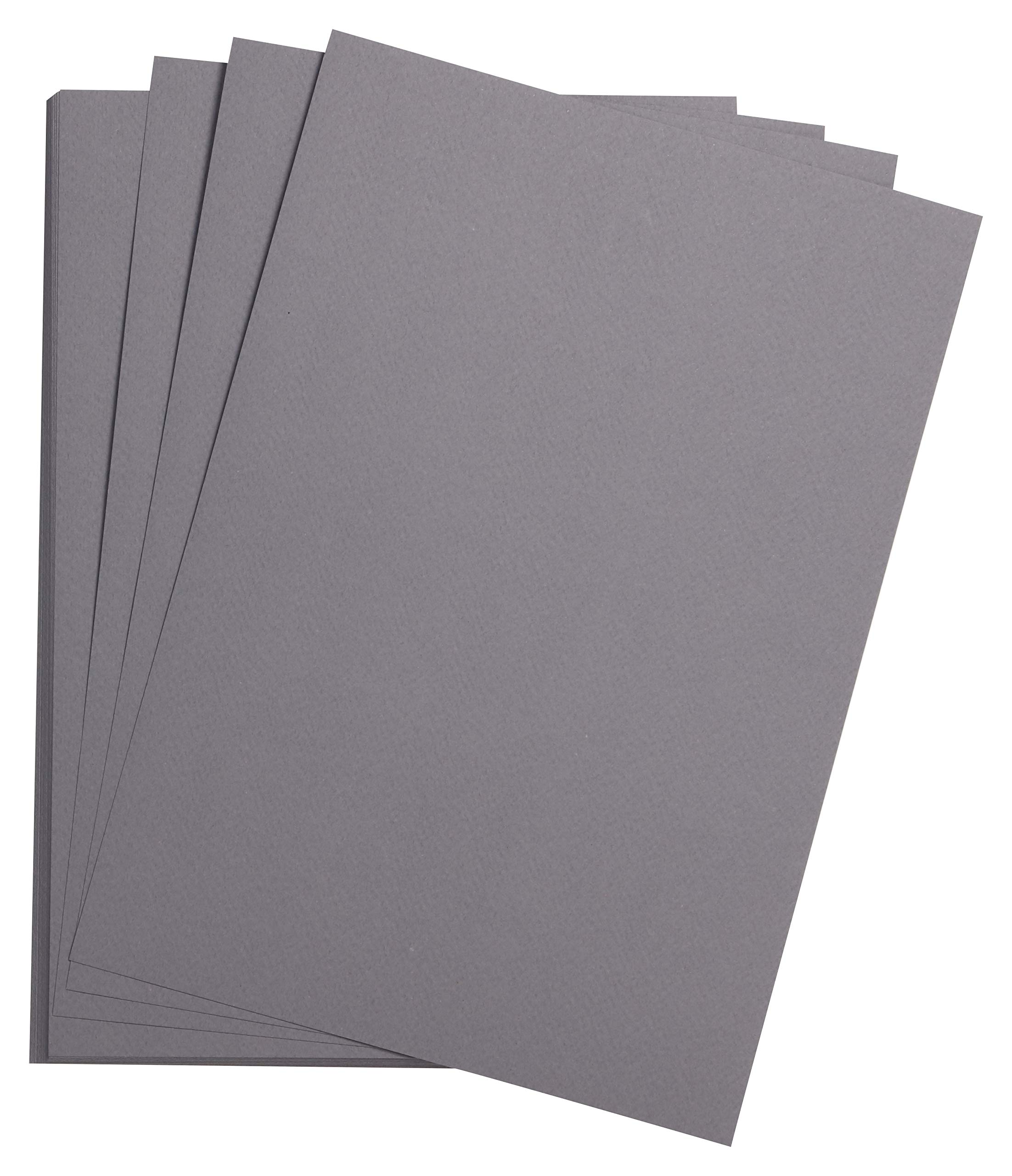 Clairefontaine - Ref 90768C - Etival Coloured Grained Drawing Paper (Pack of 25 Sheets) - A3 (42 x 29.7cm) - 160gsm Cellulose Art Paper - Dark Grey - Acid Free, pH Neutral