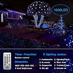 Christmas Lights Outdoor 1000 LED 403ft String