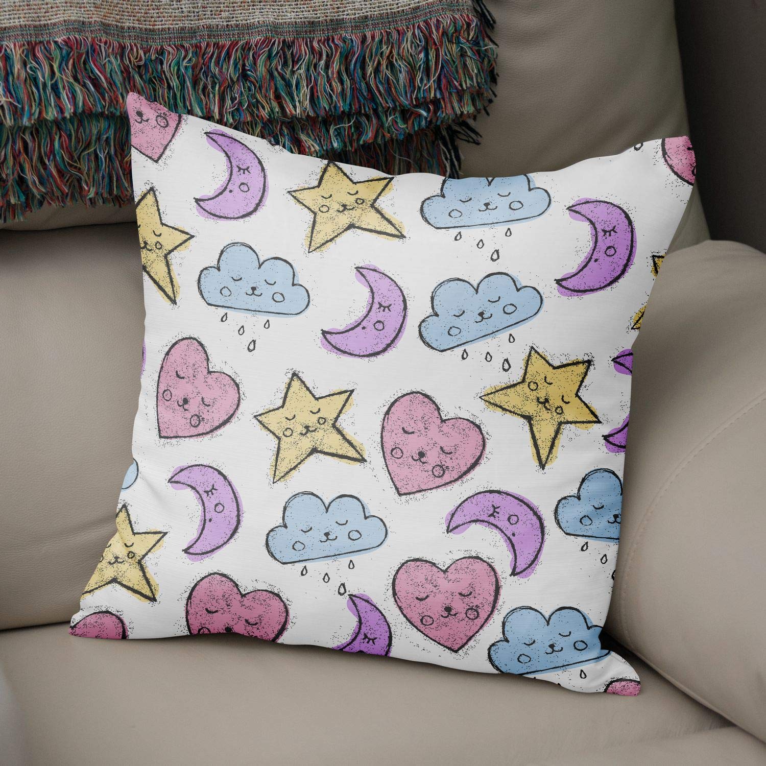 Bonamaison Decorative Cushion Cover Random Pattern, Throw Pillow Covers, Home Decorative Pillowcases for Livingroom, Sofa, Bedroom, Size:43X43 Cm - Designed and Manufactured in Turkey