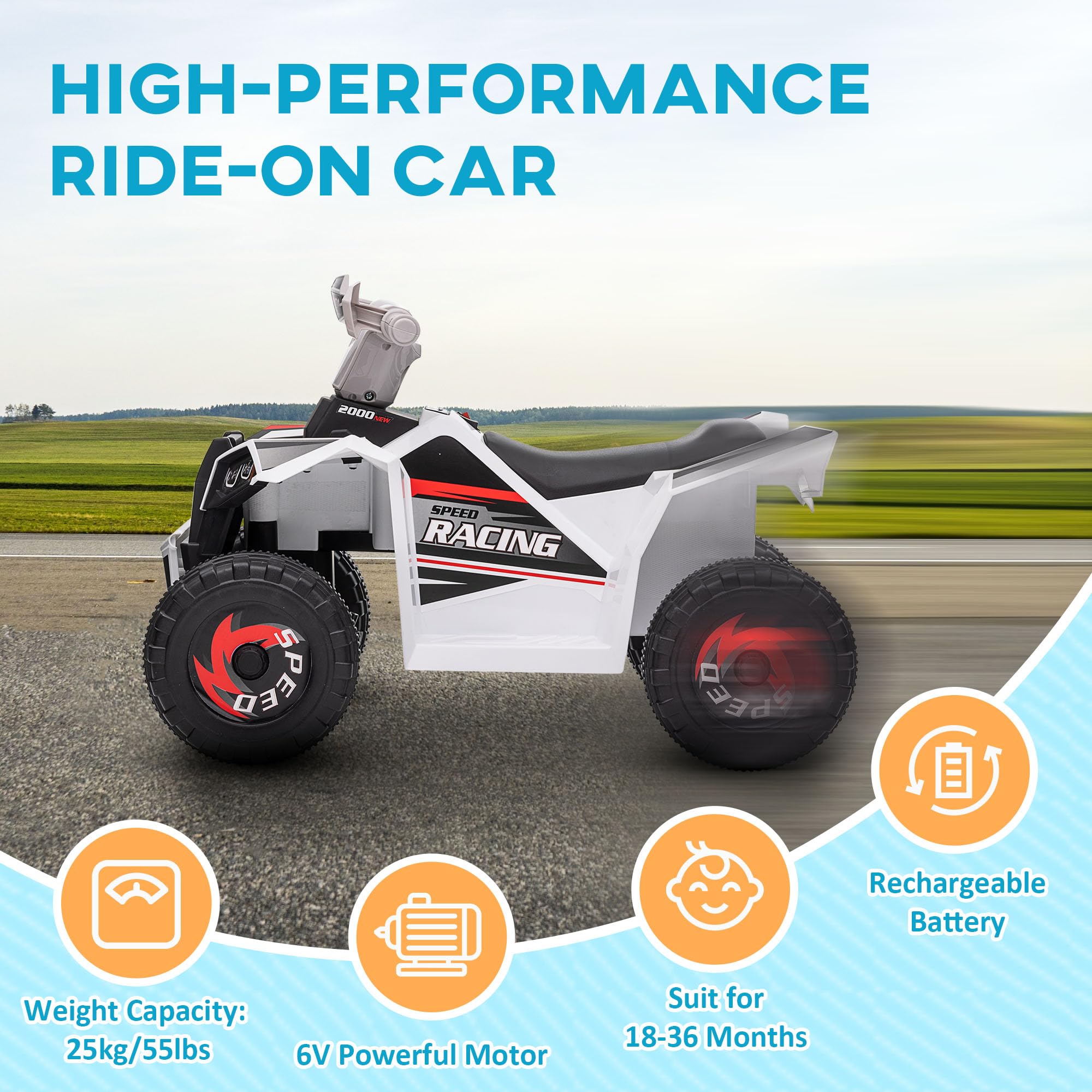 Aosom Kids ATV Quad Car