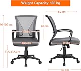Yaheetech Dark Grey Ergonomic Office Chair Mid-Back Mesh Lumbar Support view 3