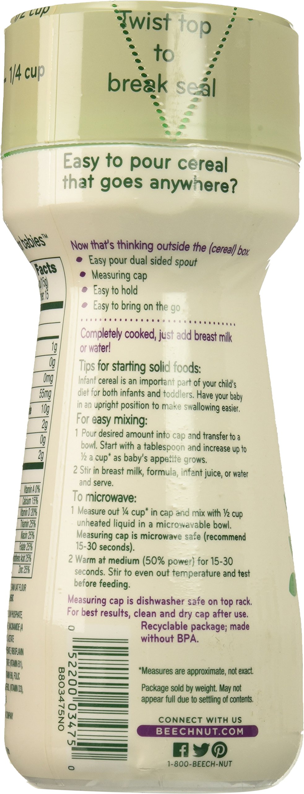 beechnut organic oatmeal cereal