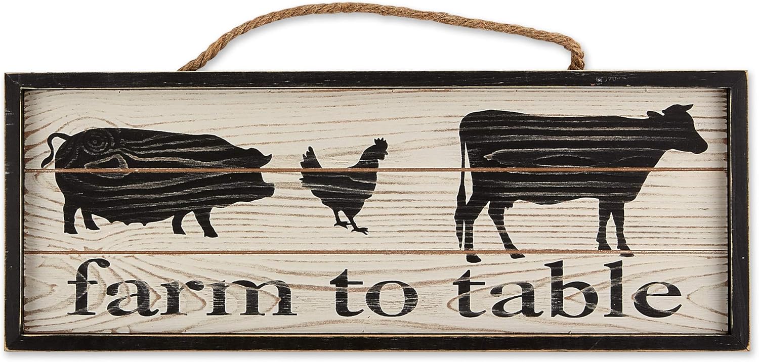 DII CAMZ11433 Farmhouse Framed Wall Art Sign, Farm to Table