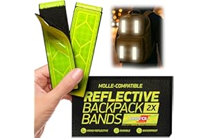 Byllstore Reflective Backpack Bands | High-Visibility Orafol Reflectors | Hook-and-Loop Closure | 1.5″ x 5″ | (2-Pack)