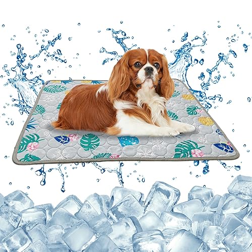 Embhlitfe Pet Cooling Mat for Dogs and Cats,Ice Silk Pet Cool Mats for Dogs Ccooling Pad for Dog Cooling Blanket,Washable Self Cool Bed for Dogss Cats Petss in Hot Summer (M(60X50cm))