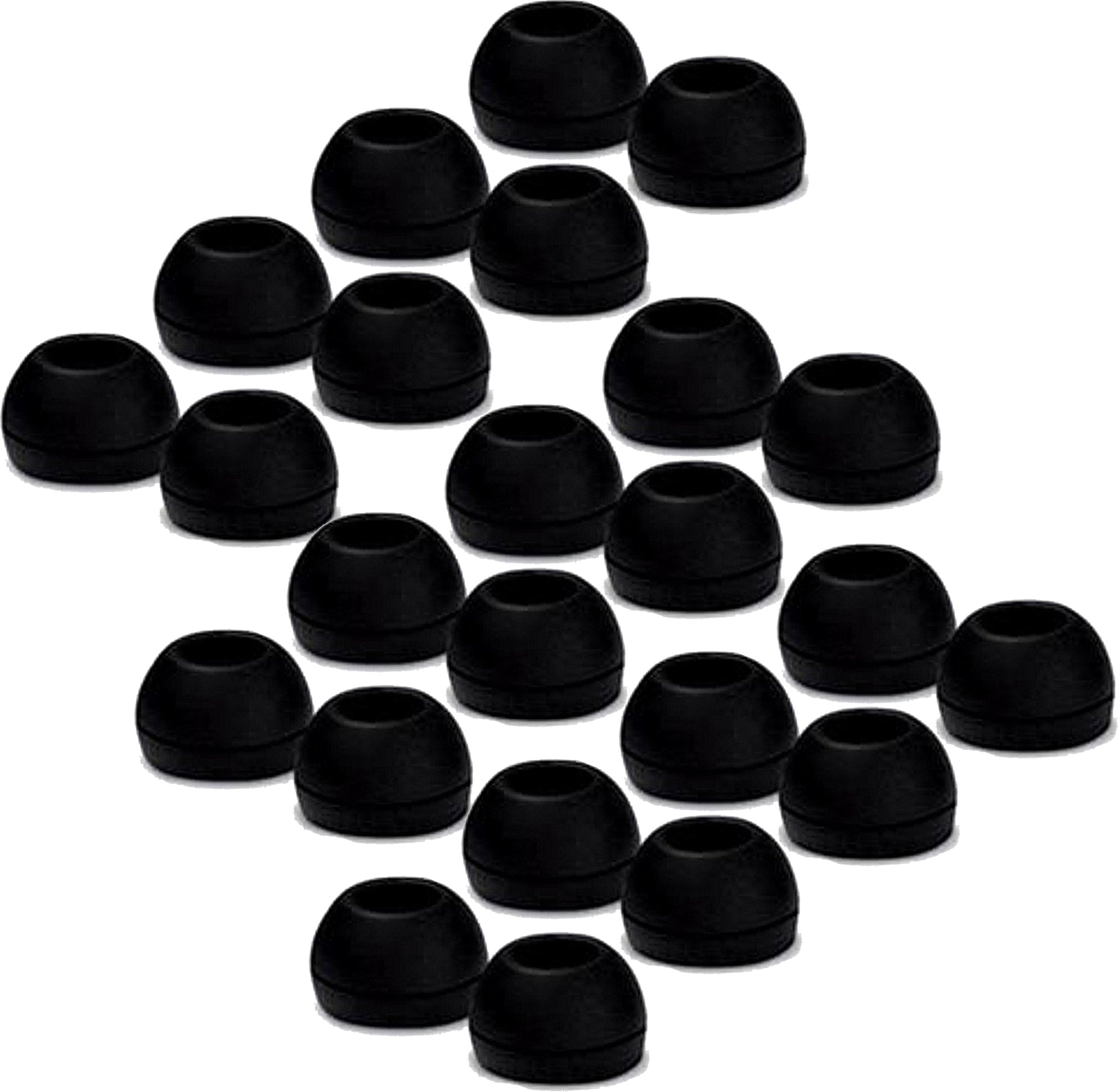 DelTex® (Large, Black) 24 Pack Replacement Earphone Earbuds Tips Buds For Sennheiser CX300 / CX400 / CX500, MM50IP, Sony EX71 / EX81 , Phillips, Creative, Sharp, Panasonic, Skullcandy, Sony Ericsson Headsets, Denon, Griffin, ezGears, JBL 100% FITS