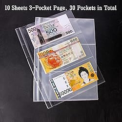 Ettonsun 30 Pockets Paper Money Collection Supplies