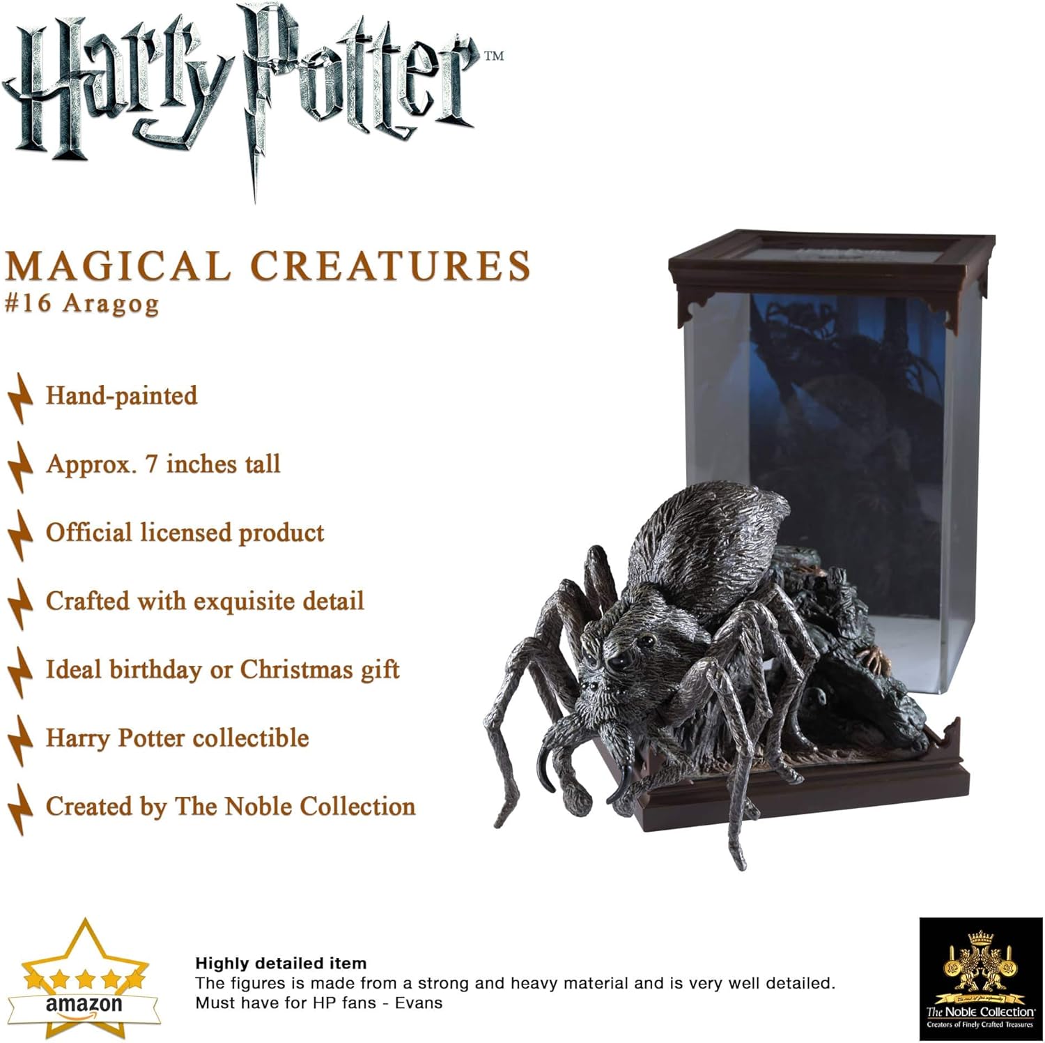 The Noble Collection, Magical Creatures Aragog, Hand-Painted Magical Creature #16 - Image 4