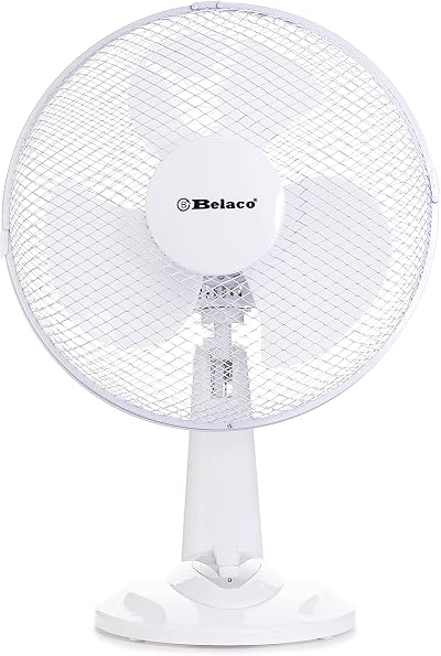 Belaco 12 inch Table Fan 3 Speed Oscillating Desk Fan Low Noise