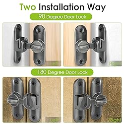 Qkenvo Flip Door Latch Gate Latches 90/180 Degree